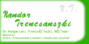 nandor trencsanszki business card